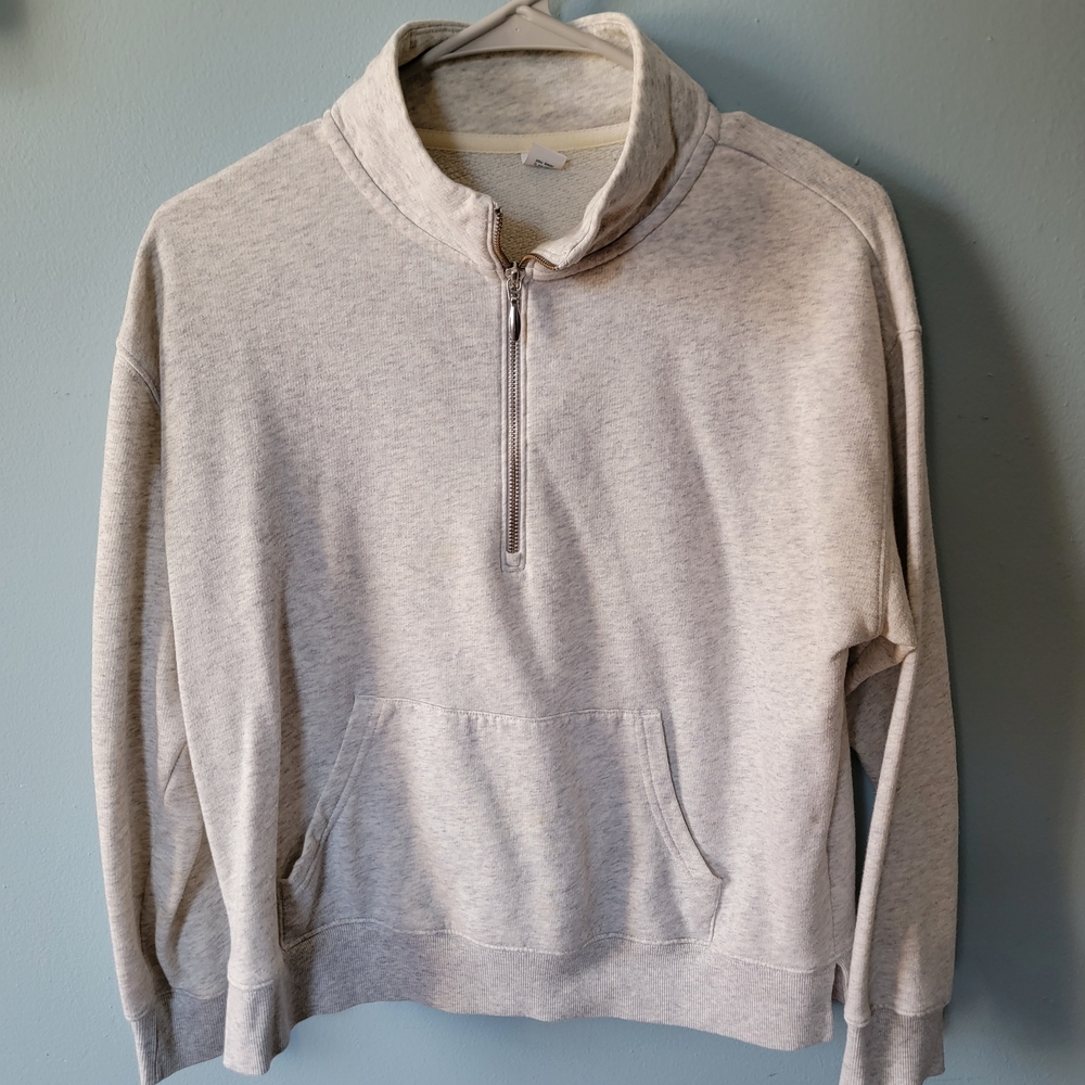 Old Navy Men's Light Gray Zip-Up Sweater